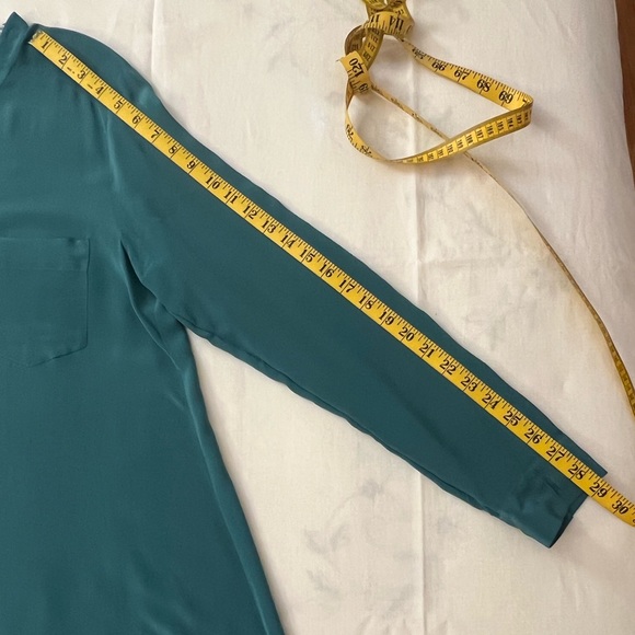 Eileen Fisher silk turquoise blouse - Picture 11 of 11